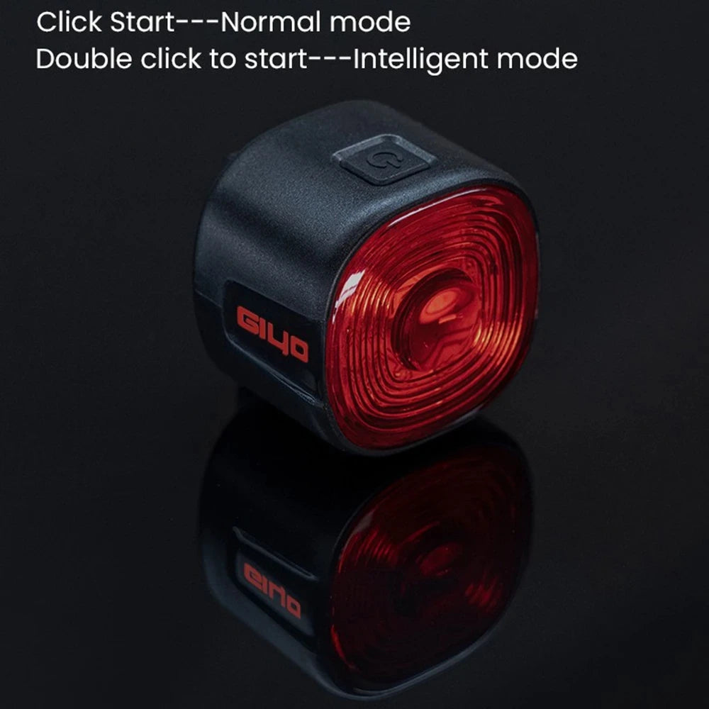 New Bicycle Smart Brake Tail Light MTB Road Bike Auto Brake Sensing Light USB Rechargeable IP66 Waterproof LED Warning Rear Lamp