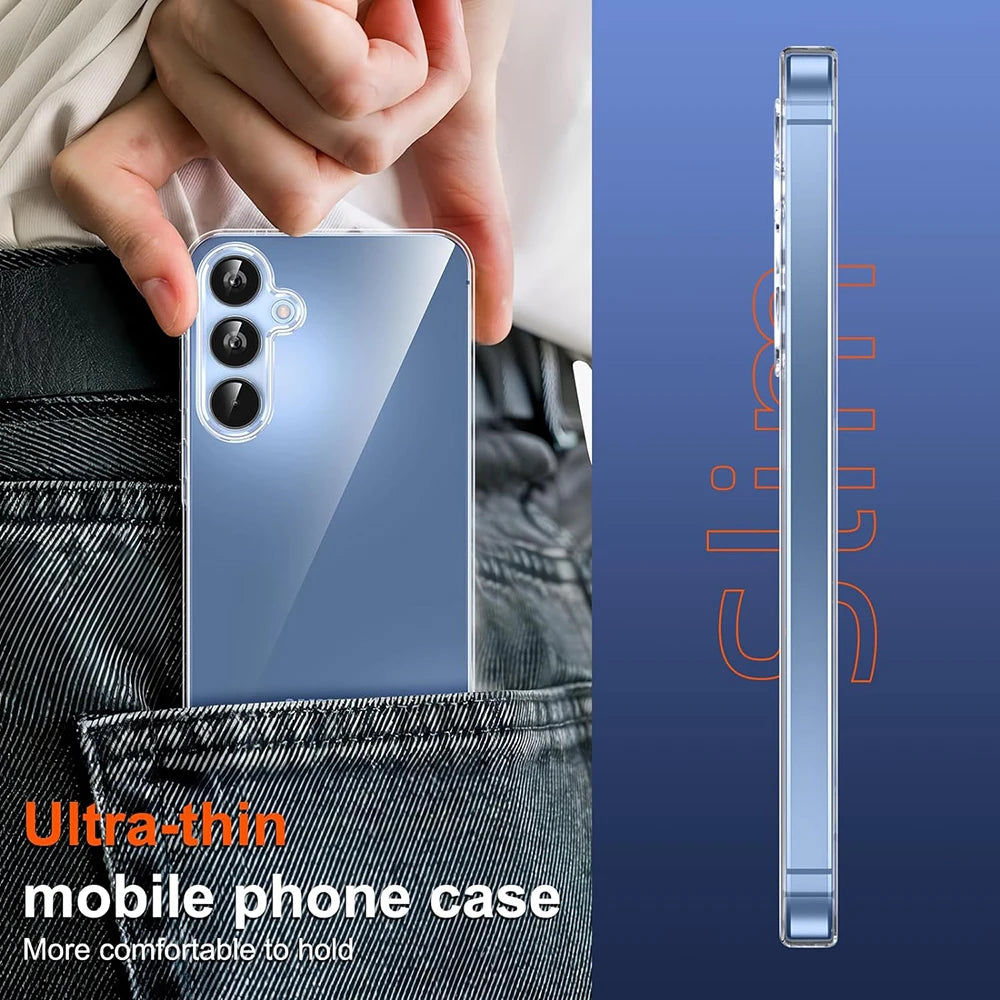 Silicone Transparent Soft Case For Samsung Galaxy A55 A35 A25 A15 A54 A34 A24 A14 5G Ultra-Thin Clear Back Cover Slim Shell 24