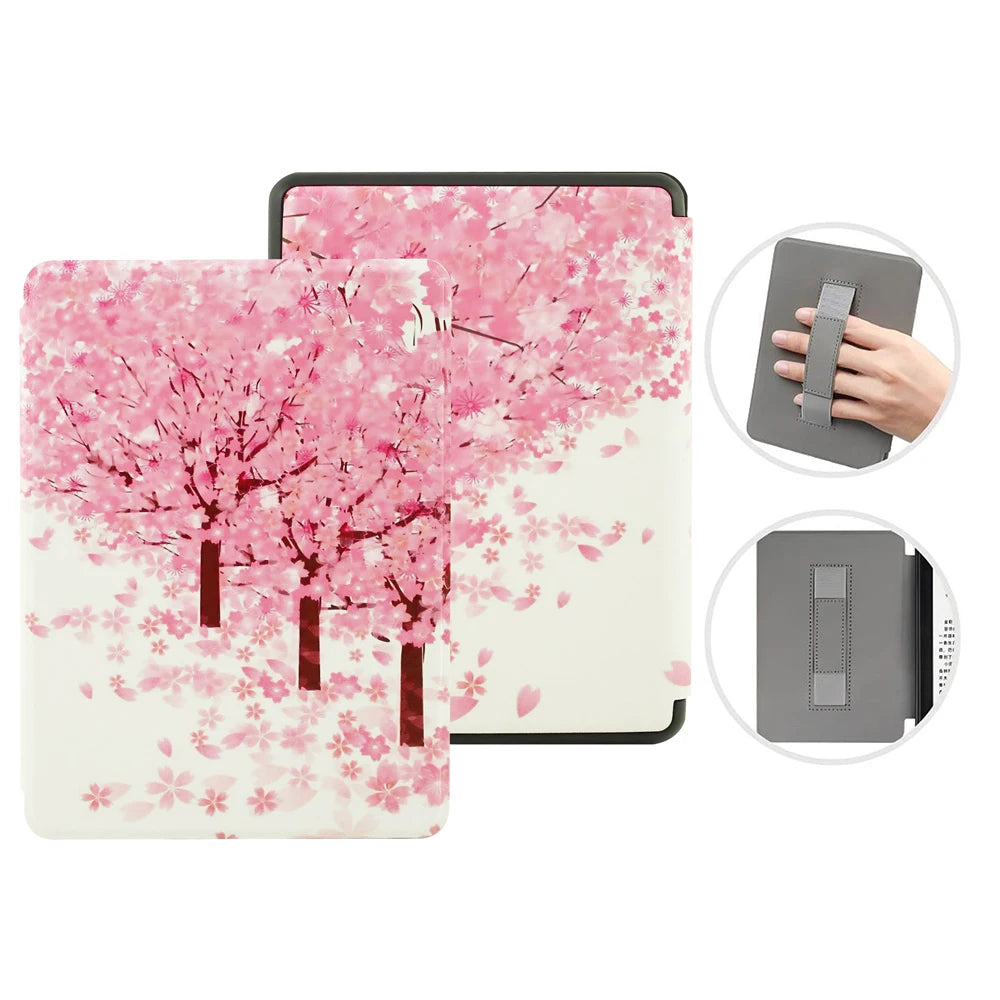 For Kindle 11th Generation 2024 Case 6'' with Hand Strap Kindle 6 inch Case Ebook C2V2L3 Auto Wake Sleep Cover PU Leather Funda