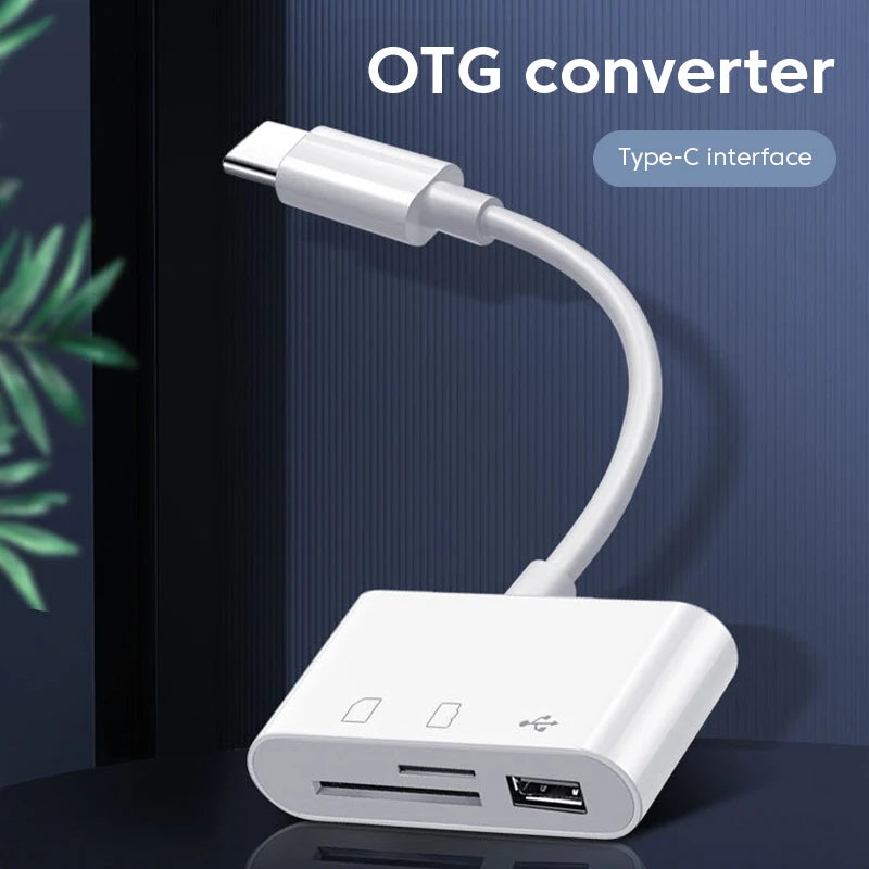 3-in-1 Card Reader Adapter Type C To SD TF Memory Card Reader USB Type C OTG Converter For Huawei Samsung Xiaomi Phone Tablet