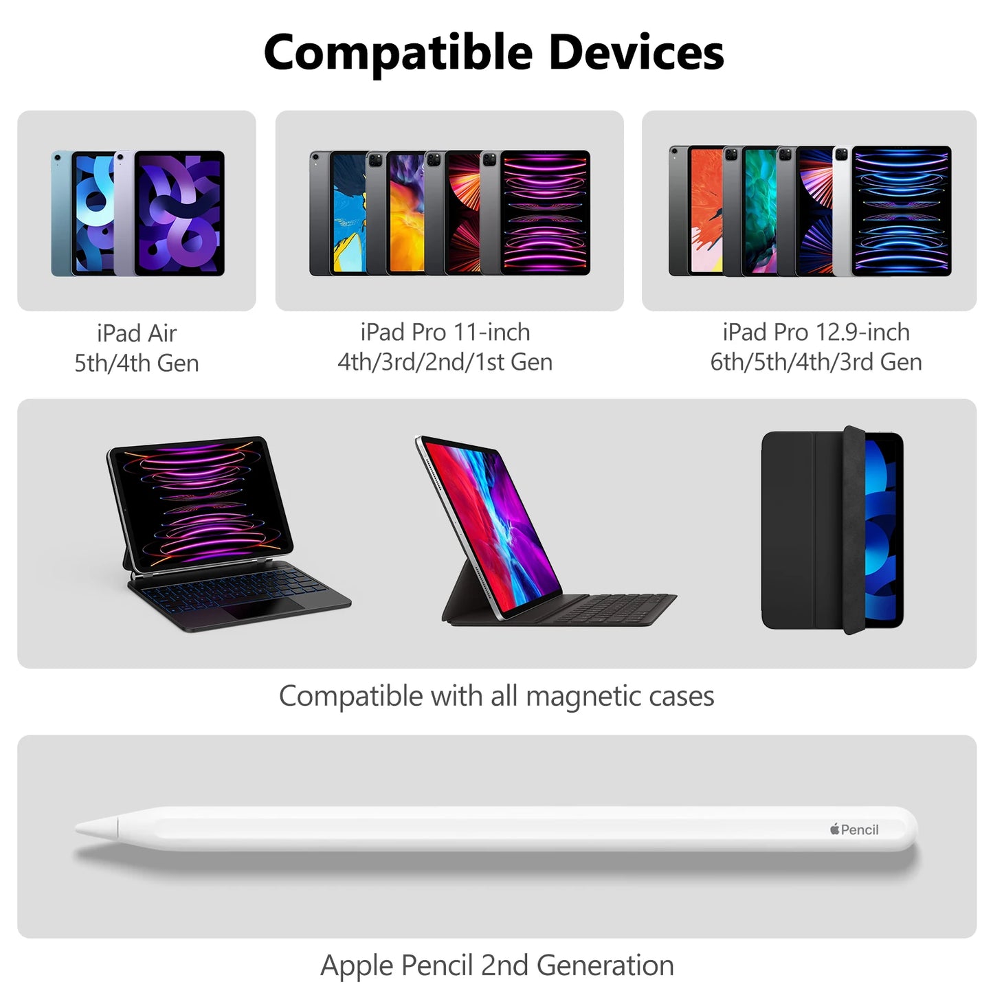 Smart Magic Keyboard Folio Apple Ipad Pro Air GOOJODOQ Magic Keyboard Magnetic Smart Folio for Apple Pencil 1 2 Holder