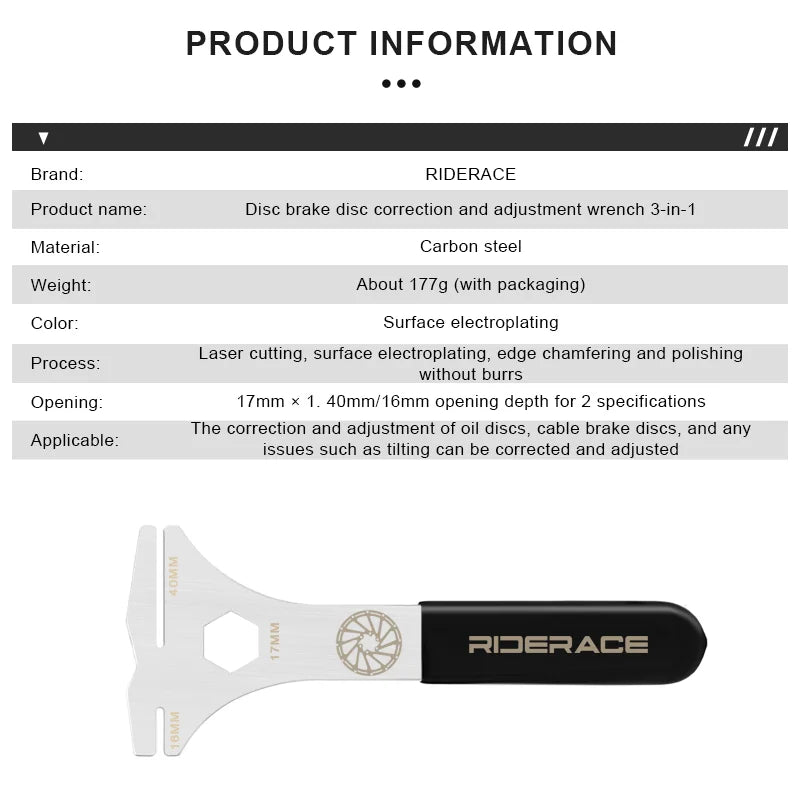 Bike Disc Brake Correction Wrench Stainless Steel Bicycle Brake Rotor Alignment Truing Tool MTB Repairing Correction Wrench