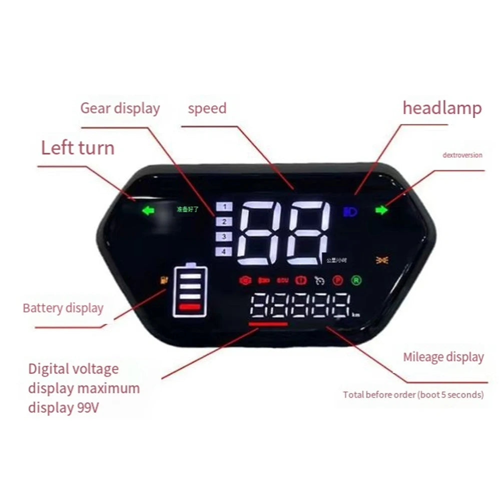 48-72V Ebike LCD Display Speed Control Panel For Electric Scooter Motor Controller Display Electric Bicycle Accessories