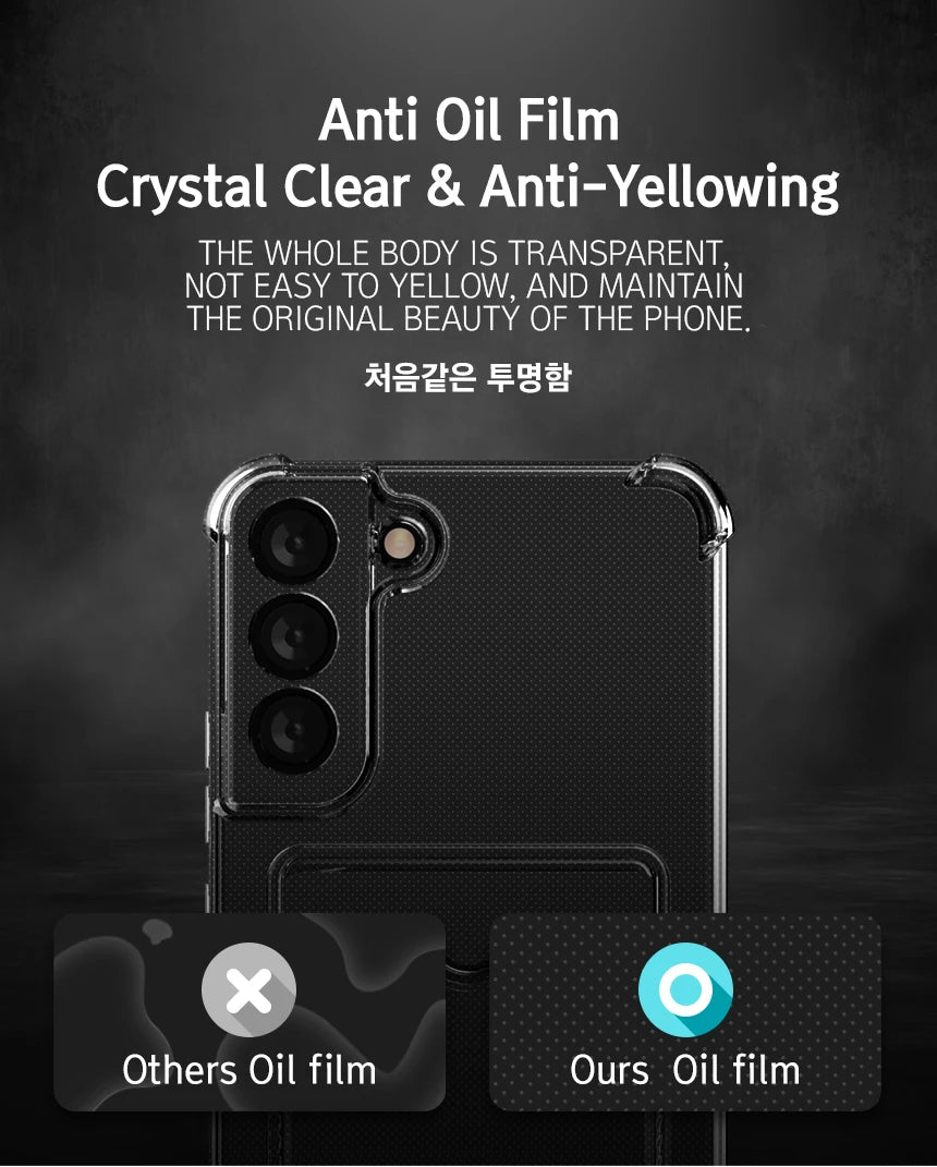 Clear Shockproof Soft TPU Wallet Case For Samsung Galaxy For Samsung S24 S23 S22 S21 Ultra Plus S20 FE Note Card Holder Pocket