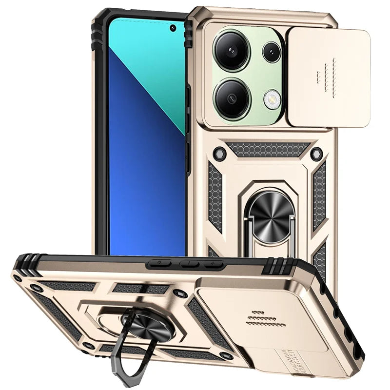 Shockproof Armor Funda For Xiaomi Redmi Note 13 Pro 5G 4G Slide Lens Protect Phone Case For Redmy Note13 Note13pro 5G Back Cover