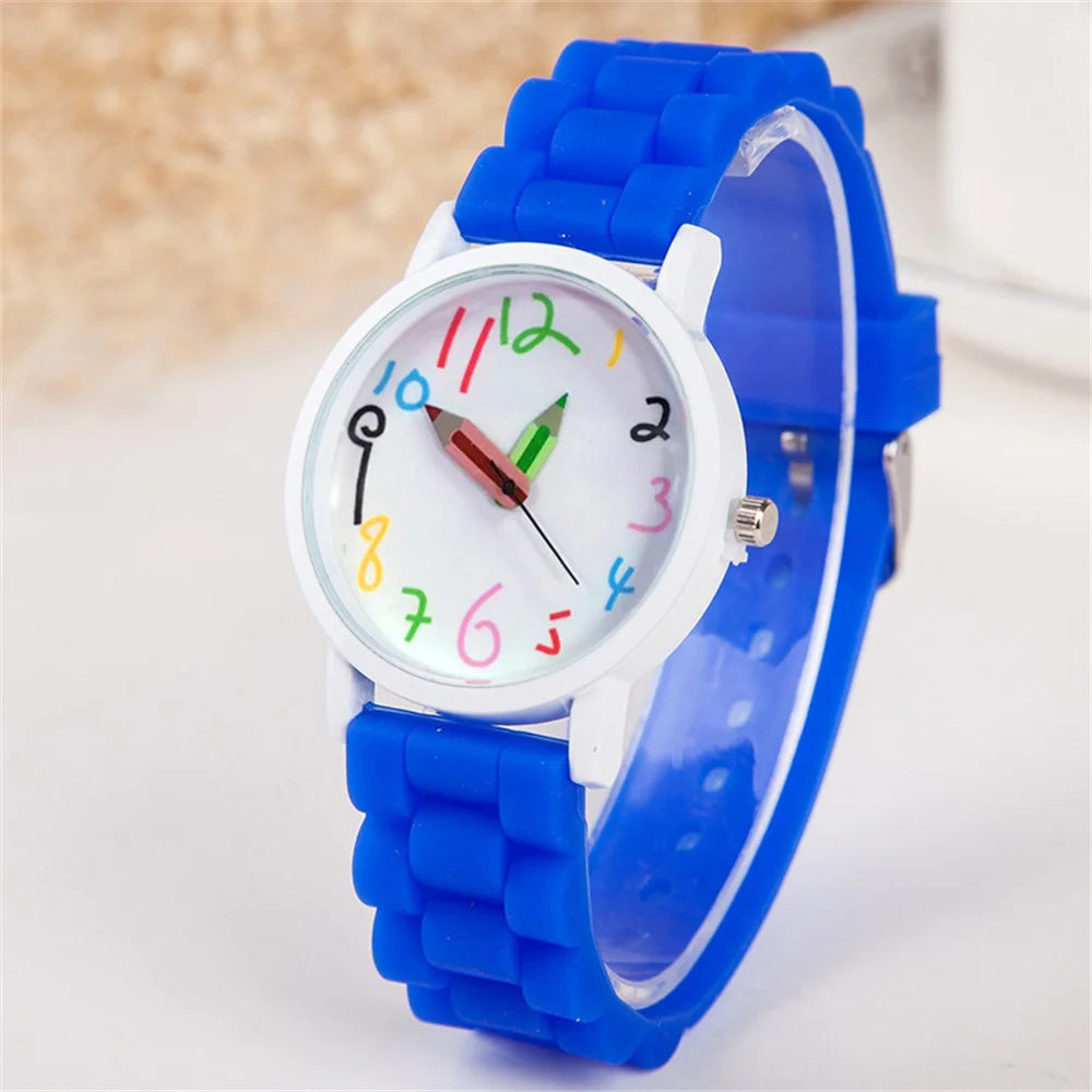Women Watch Fashion Simple Pencil Design Digital Quartz Watches Casual Jelly Multicolour Silicone Ladies Clock Dress Wristwatch