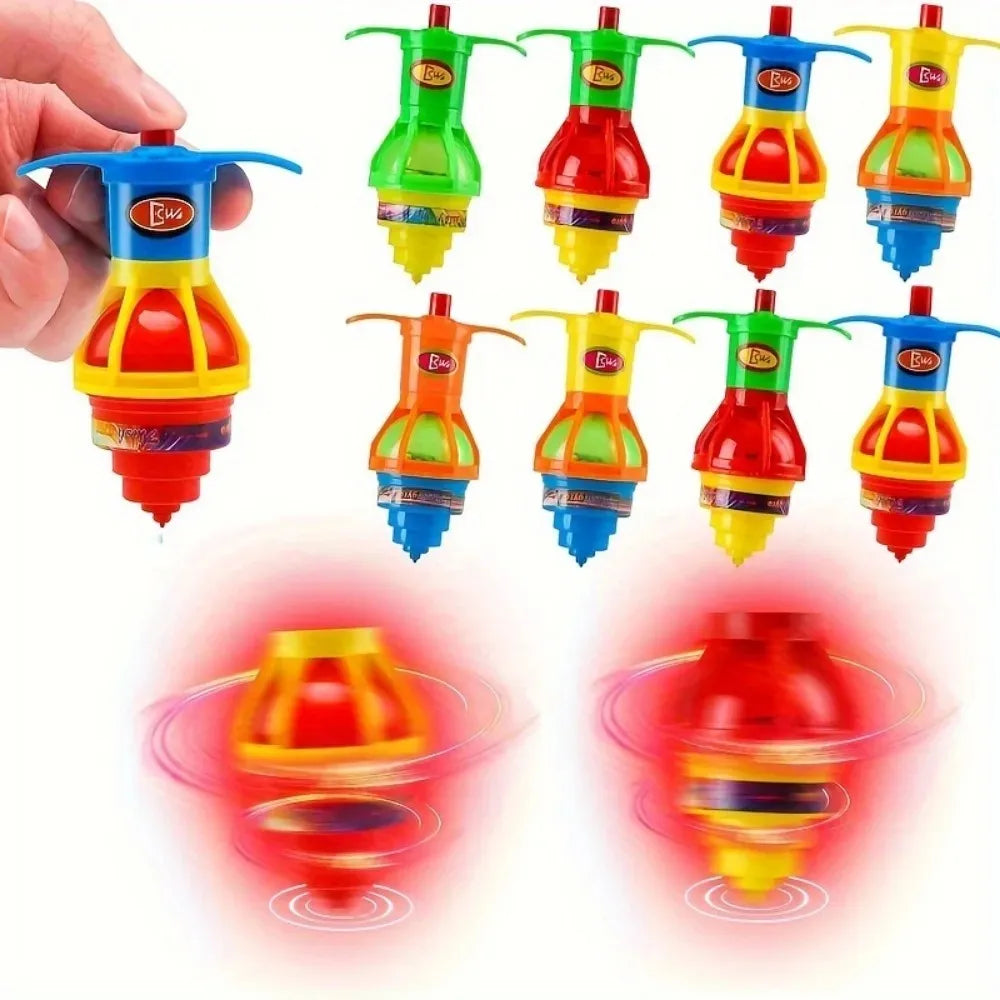 10Pcs LED Light Up Glitter Top Spin Toy - Perfect for Kids Birthday Party Favors, Easter Gift Fillers Classroom Prizes
