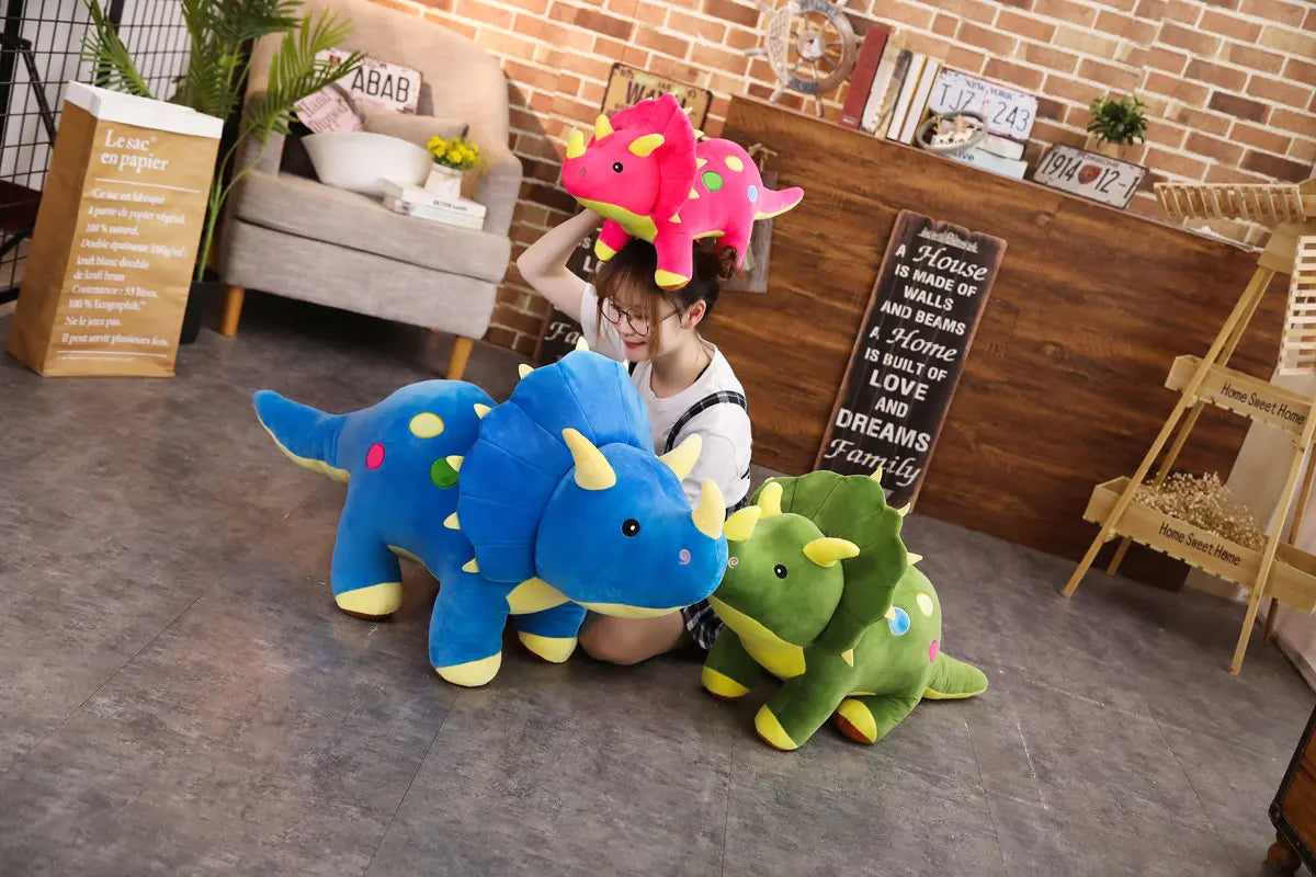 Creative Big Plush Soft Triceratops Stegosaurus Plush Toy Dinosaur Doll Stuffed Toy Kids Dinosaurs Toy Birthday Gifts