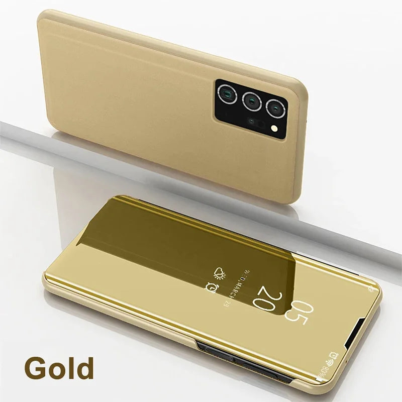 Smart View Mirror Flip Case For Samsung Galaxy A55 A35 A25 A05S A14 A54 A34 A24 5G 4G Cover Stand Fold Capa Fundas Shell Coque