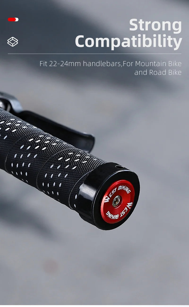 WEST BIKING MTB Road Bike Handlebar End Plugs Aluminum Alloy Handle Bar End Cap BMX Bike Grip Multi-color Cover Bicycle Accessor