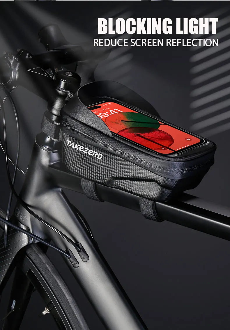 TAKEZERO A2 Mountain Bicycle Bag - Hard Shell EVA Front Bar Bag for Road Bikes, Mobile Phone Handlebar Bag - Cycling Equipment