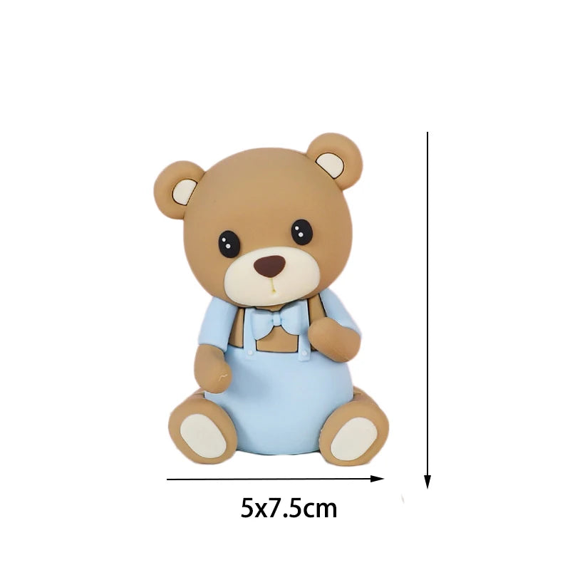 Bear Happy Birthday Decorations Wall Backdrop Banner Paper Plate Cup Gift Bags for Baby Shower Supplies Bear 1st Birthday Decor