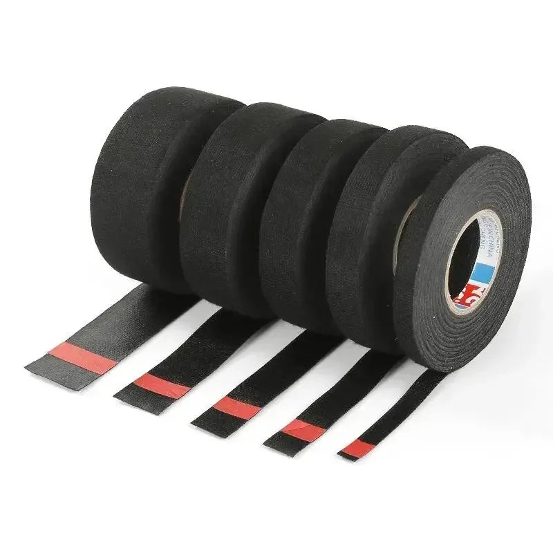 15 Meter Heat-resistant Flame Retardant Tape Adhesive Cloth Tape For Car Cable Harness Wiring Loom Protection Width 15/19/25MM