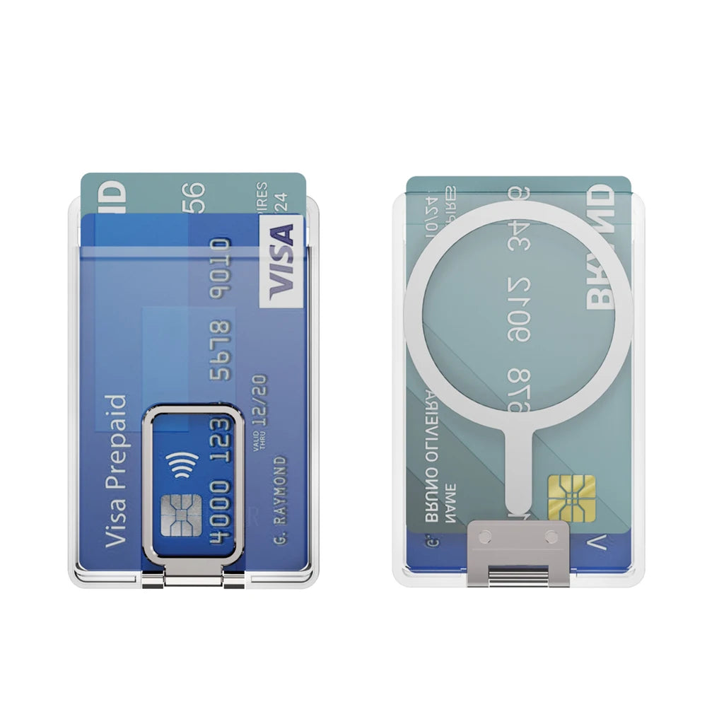 Strong Magnetic Magsafe Transparent Wallet For iPhone 15 16 Pro Max 14 13 12 Card Bag Cover For Samsung S24 S23 or Xiaomi 14 13