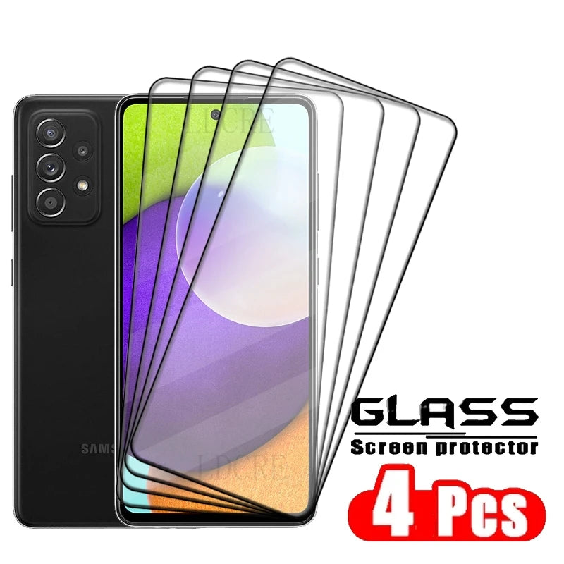 4Pcs For Samsung A52 Glass Samsung Galaxy A52 Tempered Glass 9H Protective Full Cover Glue For Screen Protector Samsung A52 A 52
