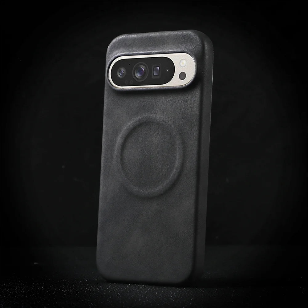 Luxury Sheepskin Leather Magnetic Phone Case For Google Pixel 9 8 7 Pro XL 8A 7A Shockproof Business Matte Hard Solid Back Cover
