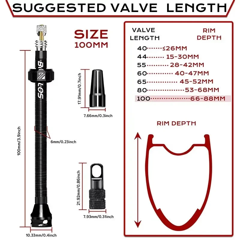 BUCKLOS Bike Tubeless Valve 40MM 44MM 55MM 60MM Road Mountain Bicycle Presta Valves High Quality Tire Nipple MTB Accessories
