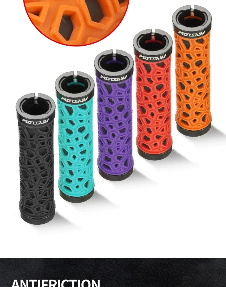 MOTSUV Bicycle Handle Bar Grips MTB Bike Soft Double-sided Locking Handlebar Cover Plug Rubber Non-slip Cycling Accessories Part