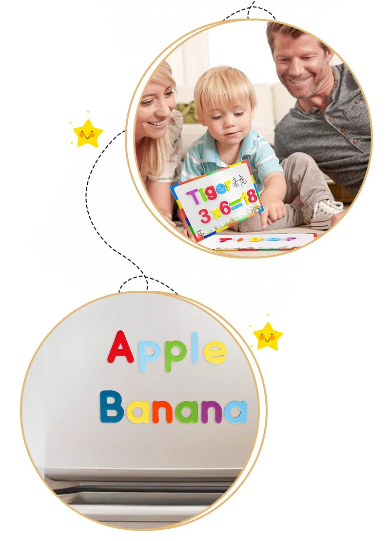24-76pcs Magnetic Alphabet Letters EVA Foam Refrigerator Stickers Toddlers Kids Learning Spelling Counting Educational Toys Gift