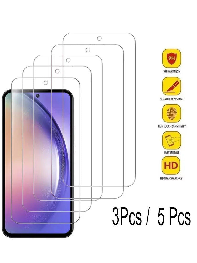 for Samsung S25 S24 Ultra S21 S22 S23 Tempered Glass for Samsung Galaxy A55 A56 A36 A14 A54 A52 A34 A35 A15 A16 Screen Protector For Samsung A55 Protection For Samsung S25 Ultra