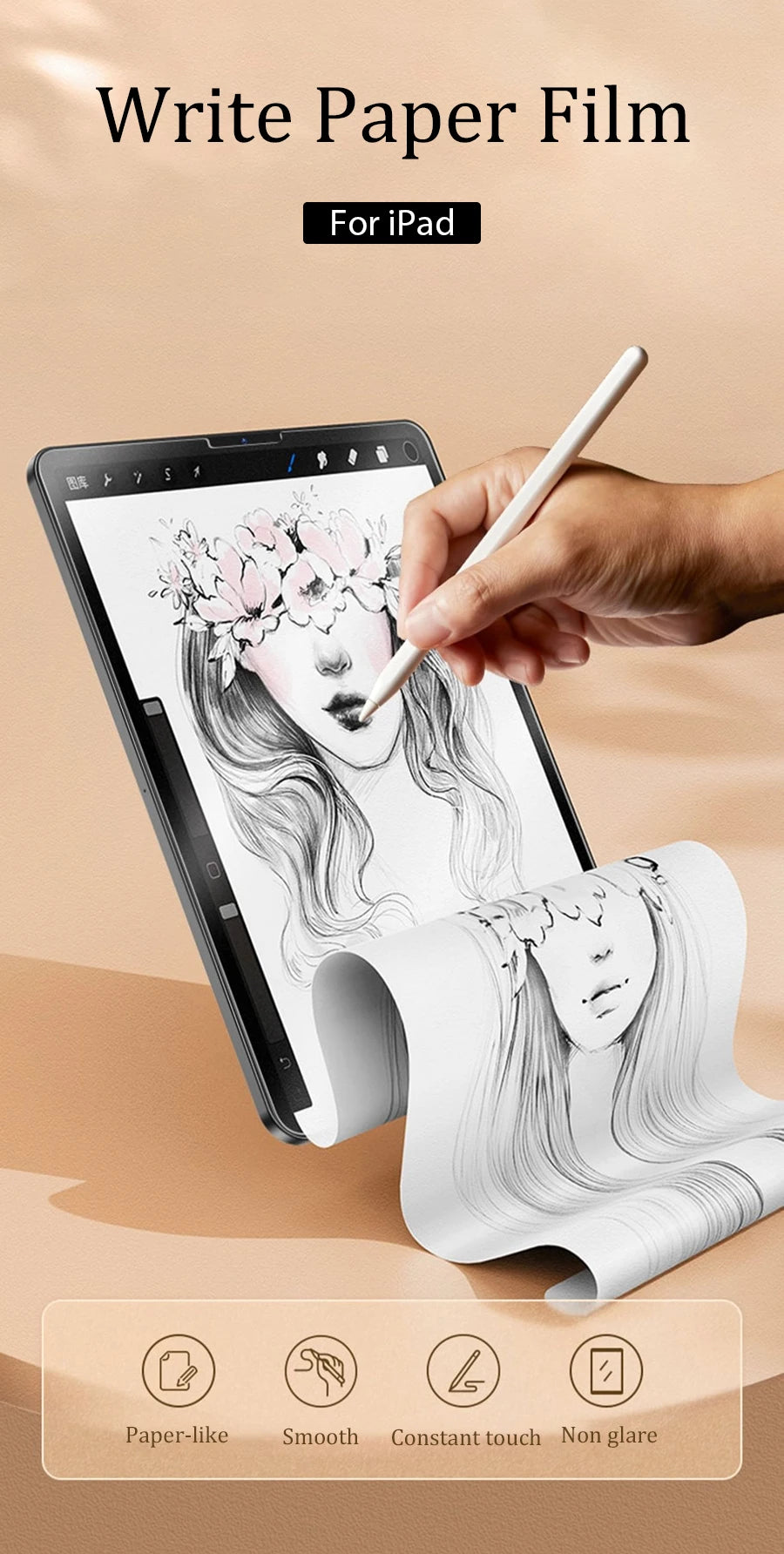 Matte Screen Protector For iPad Air 5 4 3 2 9.7 10.5 2021 Like Paper Film Pro 11 12.9 2022 10.2 8th 9 9th 10th Gen Mini 6 Write