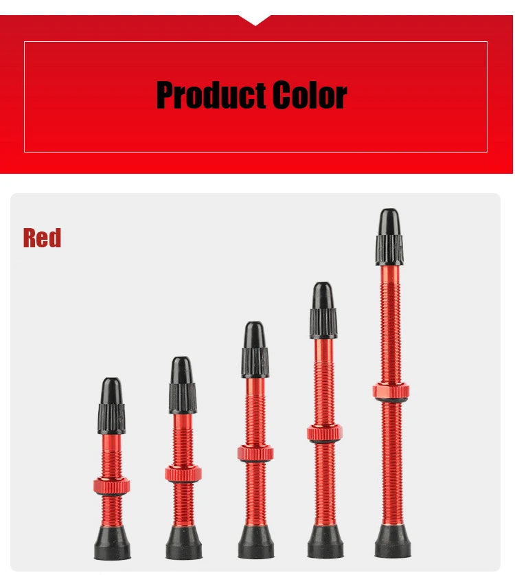 2pcs/bag Bicycle Bike Tubeless Presta Valves Stems Aluminium Alloy 40mm 44mm 48mm 60mm 80mm with Valve Core Removal Tool