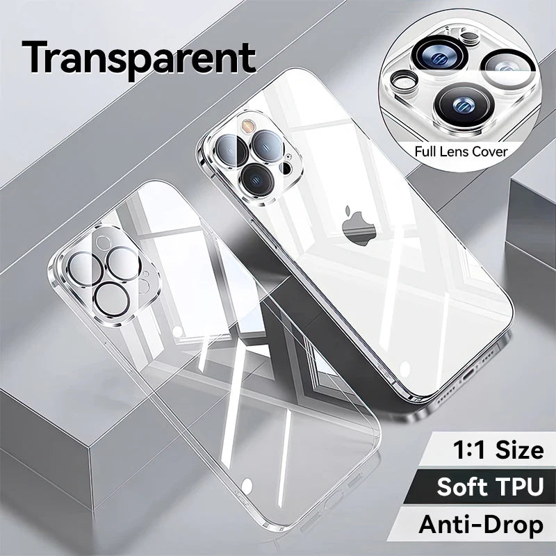 Joyroom Case For iPhone 16 Pro Max Anti-drop Transparent Cover For iPhone 16 15 14 Pro Max Shockproof Case With Len Protection