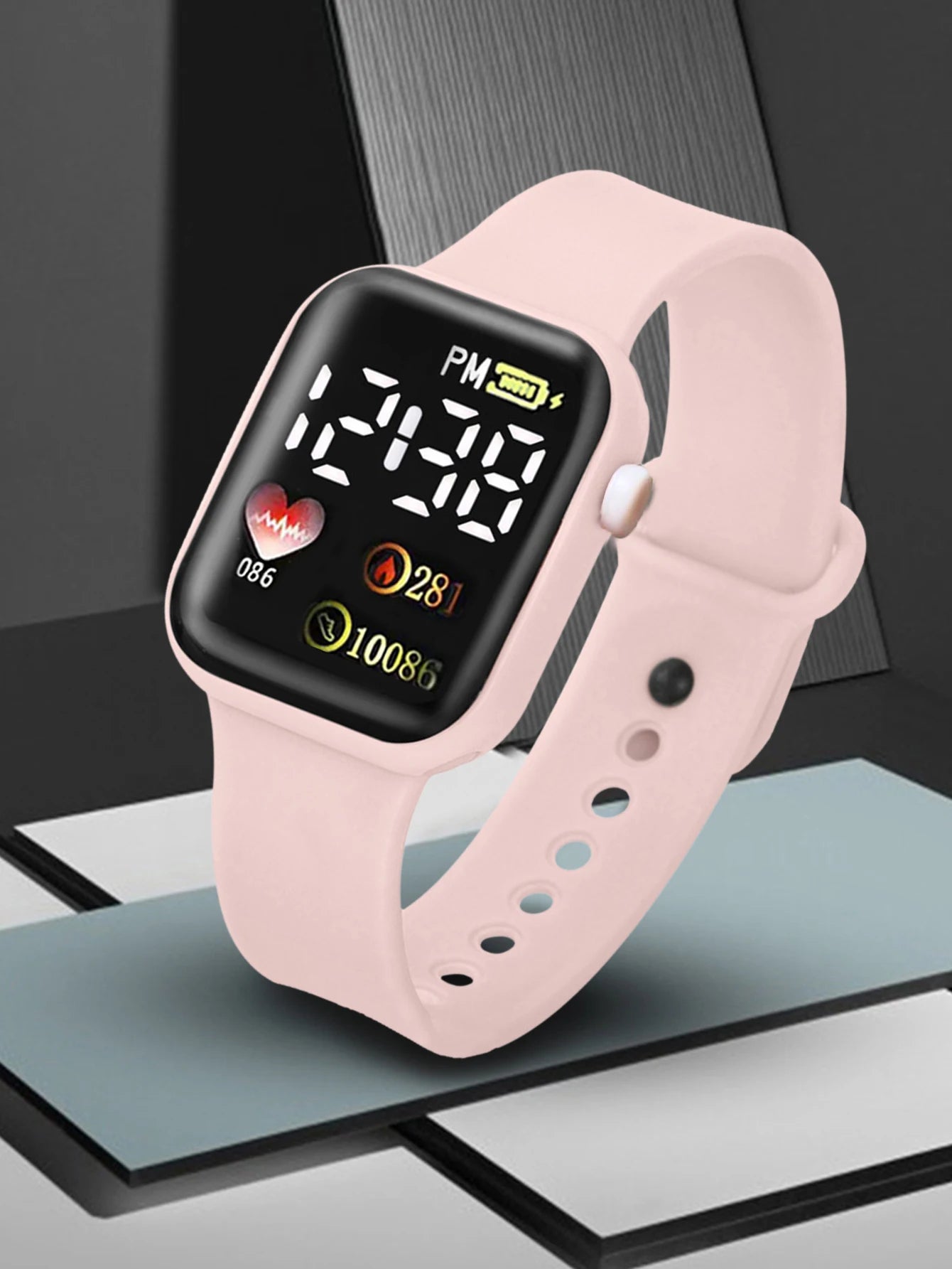 1pcs Ladies Love Pink Silicone LED Electronic Watch +1pcs Unicorn Crystal Bracelet Set for MOTHER'S Day Exclusive Gift