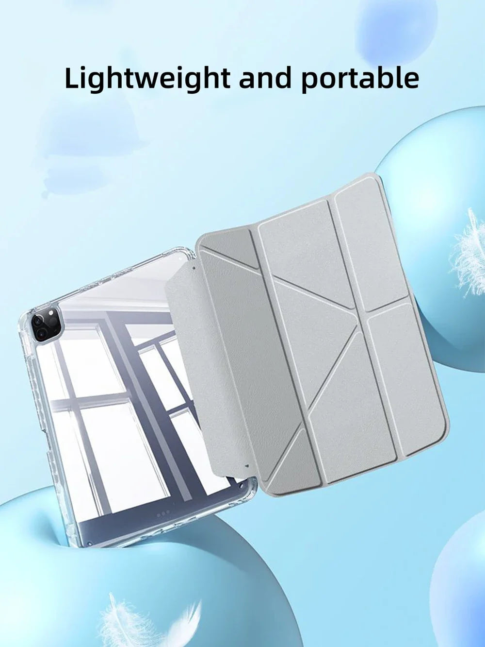 For iPad Case 2024 iPad Pro 13/11 M4 Air 11/13 M2 for 10th Gen Pro 12.9/11 Air 4/5th mini 6 Cover Y-bracket Acrylic Transparent