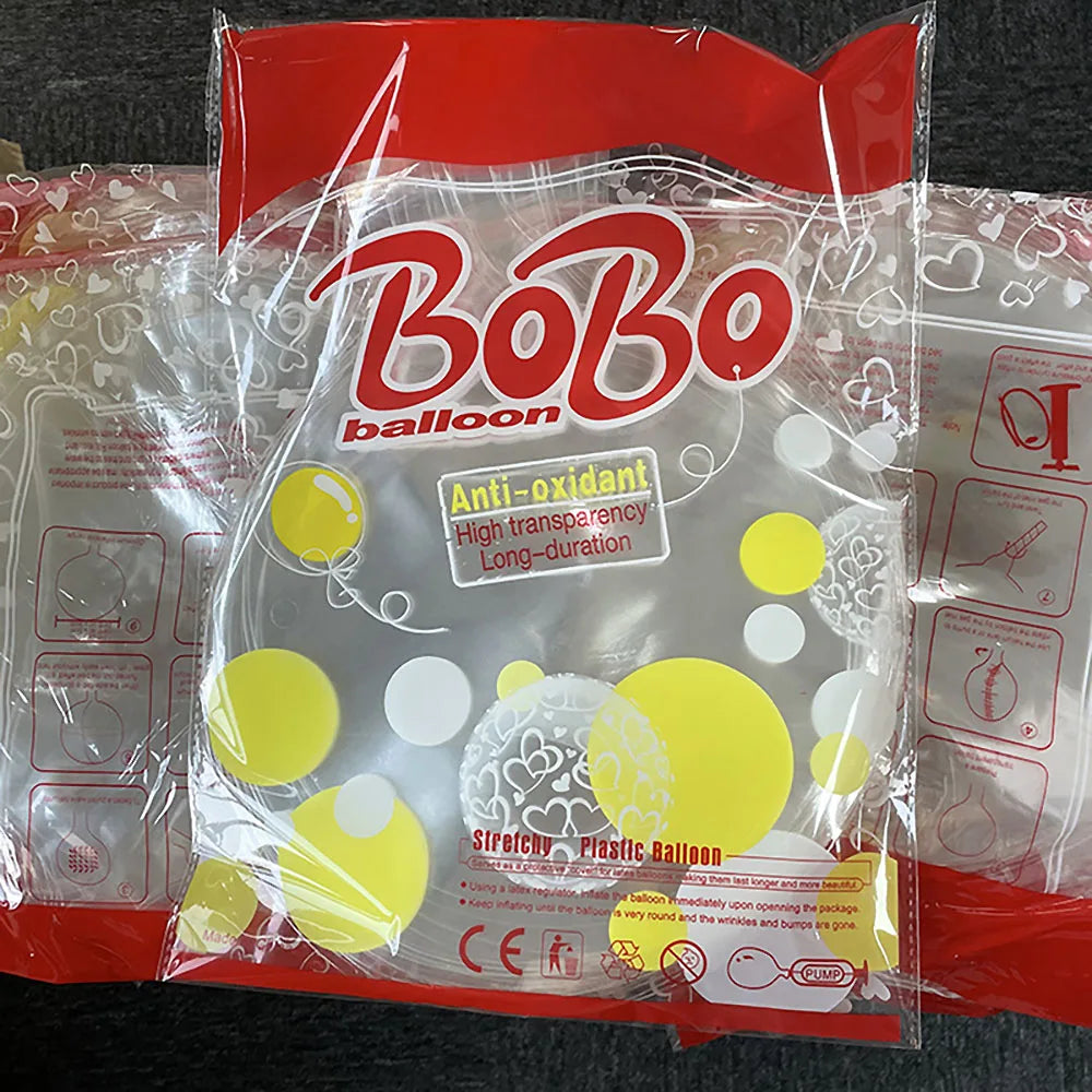 10pcs 8/10/12/16/18/20/24/inch Transparent Bobo Balloon Clear Bubble Balloon For Wedding Birthday Party Decoration Helium Ballon