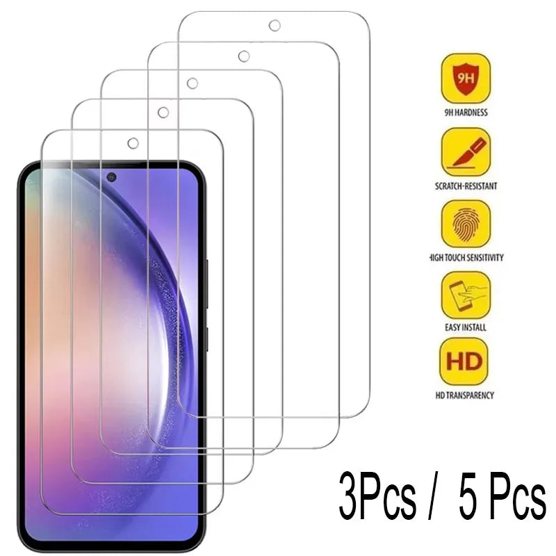 for Samsung S25 S24 Ultra S21 S22 S23 Tempered Glass for Samsung Galaxy A55 A56 A36 A14 A54 A52 A34 A35 A15 A16 Screen Protector For Samsung A55 Protection For Samsung S25 Ultra