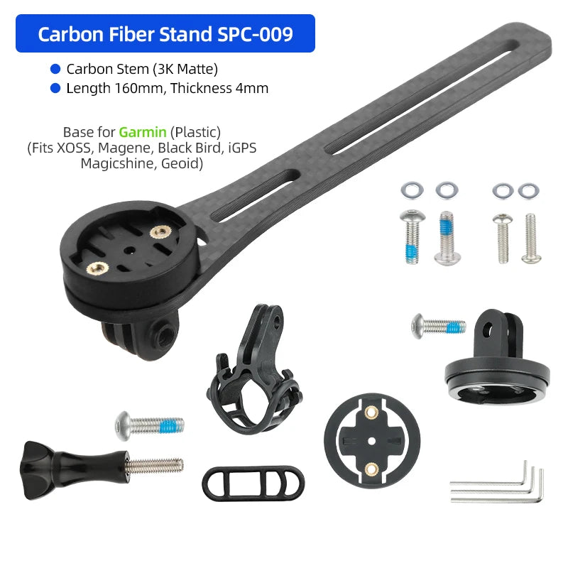 Bicycle Integrated Handlebar Computer Bracket for Garmin Bryton Wahoo Road Bike Speedometer Headlight Carbon Fiber Mount Stand