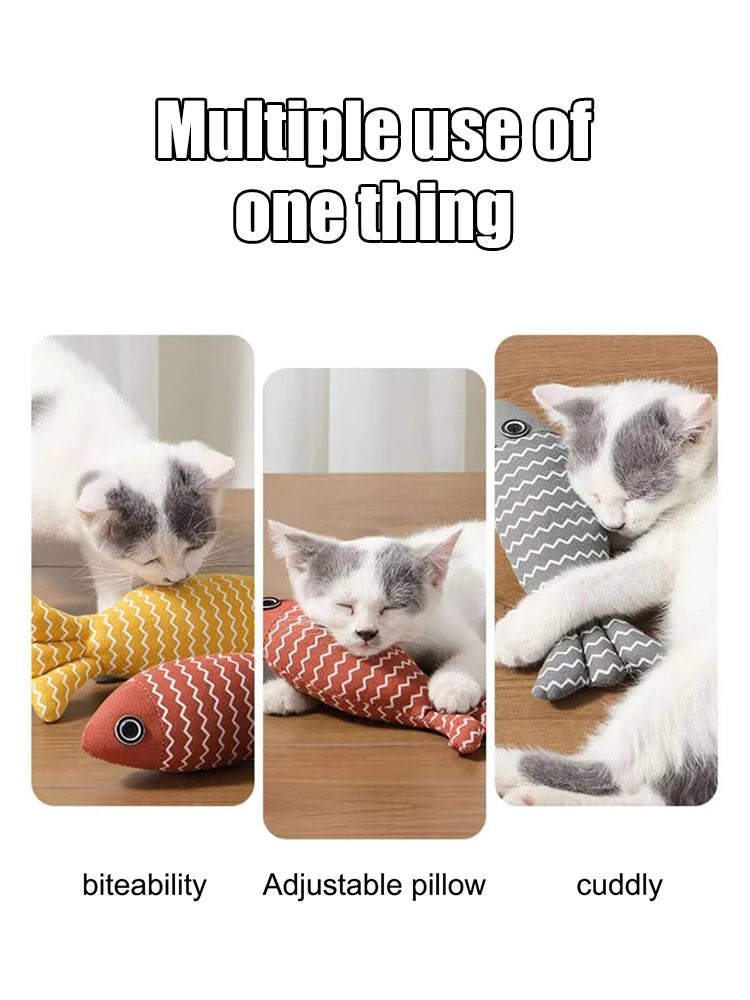 1PC Fun Cat Sackcloth Fish Toy High With Catnip Fish Pet Cat Gnawing Inside The Toy Room