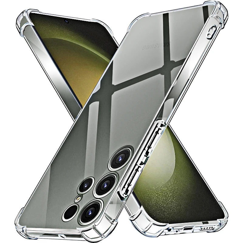 Shockproof Clear Silicone Soft Back Case For Samsung Galaxy S25 S24 S23 S22 Ultra Plus Phone Cases Covers