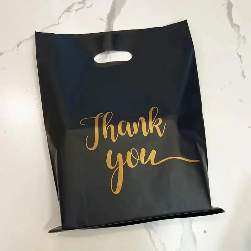 100PCS Thanksgiving Gift Bag Black Product Shopping Bag Candy Gift Packaging Thanksgiving Wedding Birthday Party Decoration