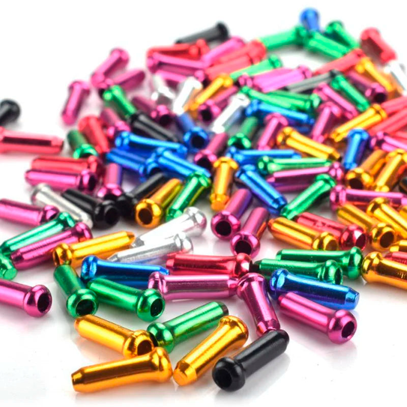 50/100pcs Bicycle Cable End Caps Aluminum Alloy Bike Brake Shifter Cable Tips Wire End Cap Multiple Colors Bike Line Core Caps