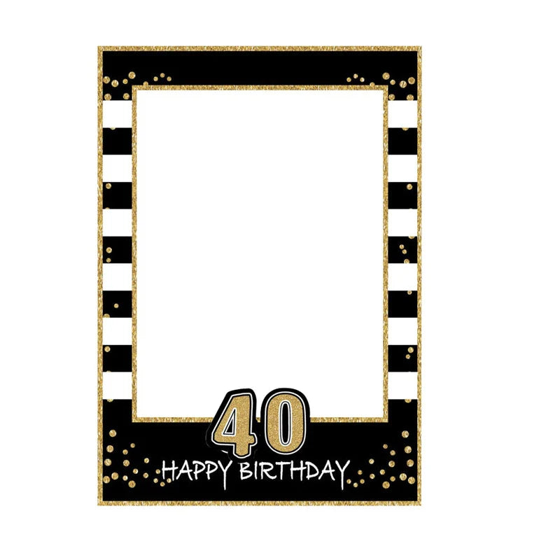 Birthday Photo Booth Frame Props ONE Year Old Birthday Party Decorations Adult Photo Booth Props 1/16/21/25/30/40/50/60th