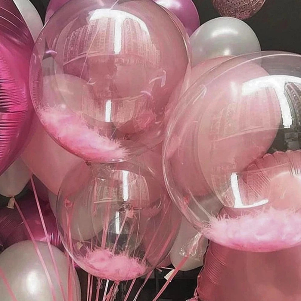 10pcs 8/10/12/16/18/20/24/inch Transparent Bobo Balloon Clear Bubble Balloon For Wedding Birthday Party Decoration