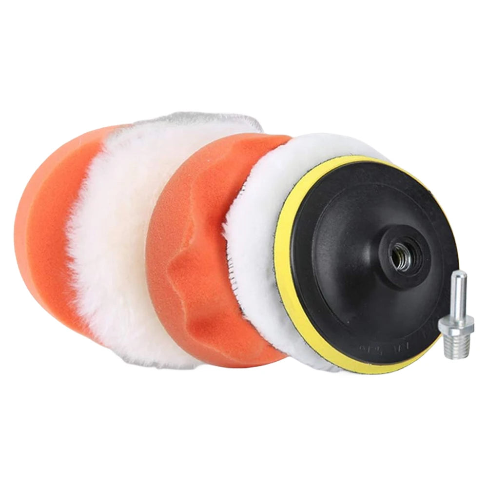 3/4/5 Inch Car Polisher Pads Kit Wool Buffing Waxing Clean Polish Reusable Buffer Drill Wheel Polisher for Auto Remove Scratches