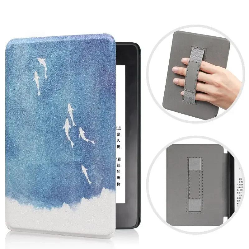 For Kindle 11th Generation 2024 Case 6'' with Hand Strap Kindle 6 inch Case Ebook C2V2L3 Auto Wake Sleep Cover PU Leather Funda