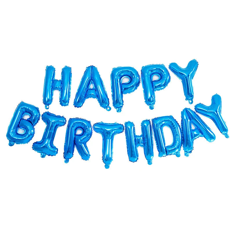 Multi-colored HAPPY BIRTHDAY Letters Foil Balloons Set Banner Heart Balloon Latex Confetti Balloon Birthday Party Decor Supplies