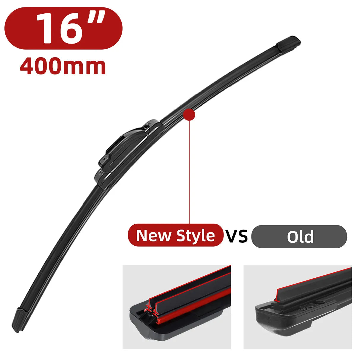 Automotive universal J/U hook double rubber strip wiper blade boneless wiper blade 14 "16" 18 "19" 20 "21" 22 "24" 26“