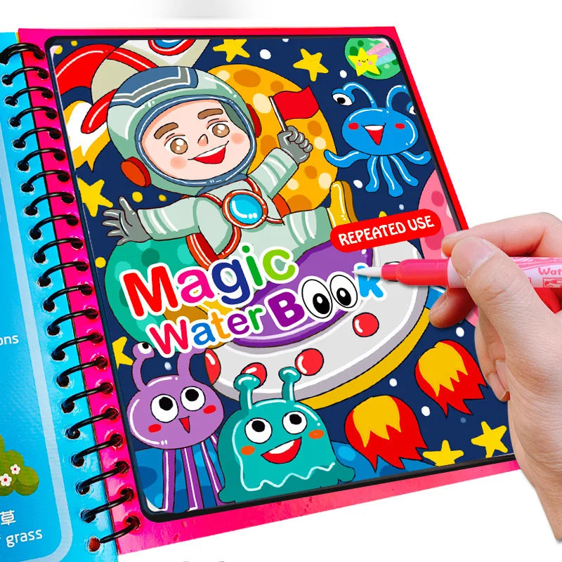 Montessori Toys Reusable Coloring Book Magic Water Drawing Book Painting Drawing Toys Sensory Early Education Toys for Children