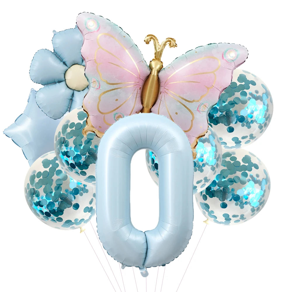 Butterfly Balloons 5th Birthday Decor for Girls Pink Butterfly Foil Balloons for Butterfly Themed Party Wedding Birthday Decors