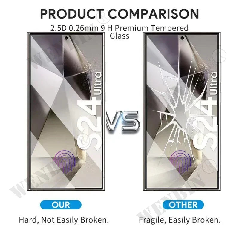 3 Pcs Tempered Glass For Samsung Galaxy S25 S24 S23 S22 Ultra Plus FE A16 A35 A36 A55 A56 Screen Protector Full Protective Glass