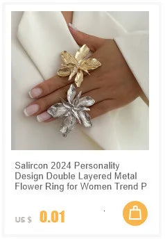 Salircon Fashion Simple CCB Small Ball Ring for Women Men 2024 Punk Hip Hop Metal Open Finger Ring Female Jewelry Gift