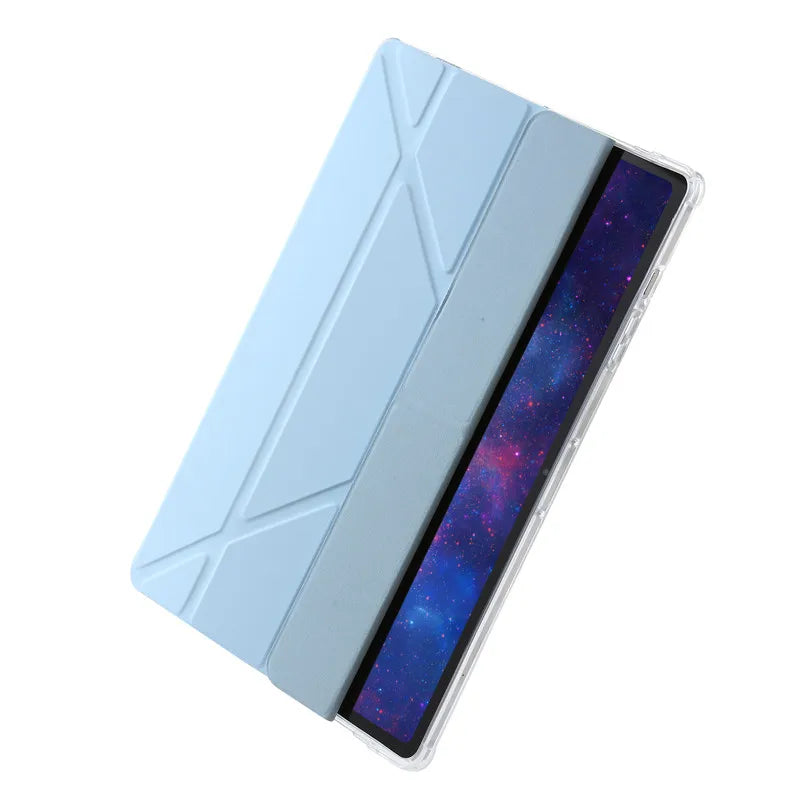 For Samsung Tab S9 Plus Case 12.4" Acrylic Clear Hard Back Stand Smart Cover For Galaxy Tab S9 FE S10 Plus Case With Pen Holder