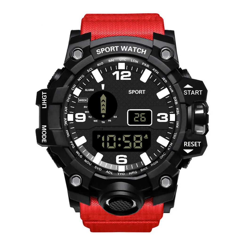 YIKAZE Sports Watch Men's LED Digital Watches Multifunction Military Waterproof Fitness Electronic Watch For Man
