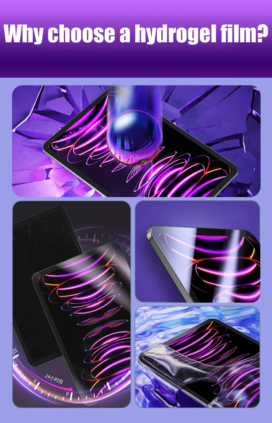 Hydrogel Film For Ipad Pro 11 13 M4 M2 12.9 Air 5 4 3 2 Screen Protector For Ipad 10 9 10th 9th Generation Mini 6 10.2 10.9 2024