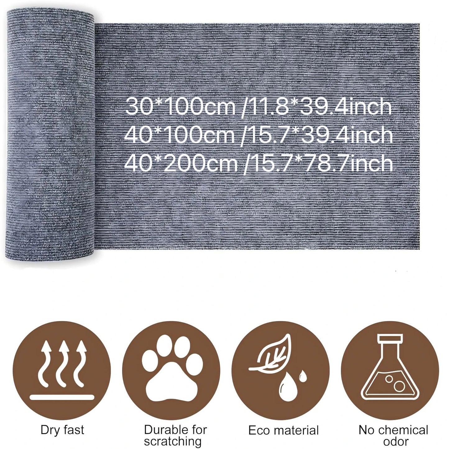 Trimmable Cat Scratcher Mat, Self Adhesive Carpet Mat Pad Replacement for Cat Tree Shelves Post Couch Wall Furniture Steps DIY